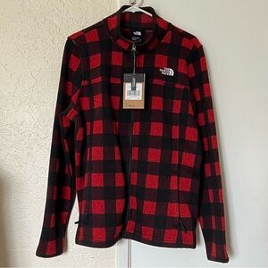 The North Face Women’s Red Black Buffalo Plaid Maggy Sweater Fleece Jacket